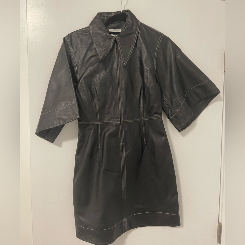 Ganni mini leather dress
